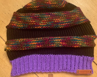 Dark Moon Slouchy Hat - hand-knit