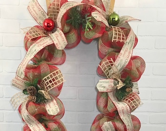 Christmas Garland, Winter Garland, Farmhouse Decor, Mantle Decor, Fireplace Garland, Railing Garland, Christmas Swag, Door Swag, Garland