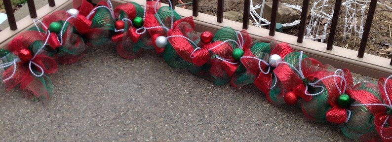 Christmas mantle Christmas Garland Christmas deco mesh Christmas swag winter mantle fireplace winter swag Winter garland railing