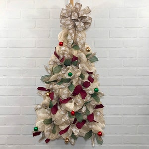 Christmas Tree Wreath, Christmas Wreath, Christmas Decor, Front Door wreaths, Holiday Decor, Christmas deco mesh wreath, Holiday Wreath