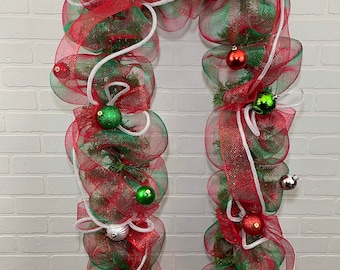 Christmas Garland, Winter garland, Christmas mantle, winter mantle, Christmas swag, winter swag, Christmas deco mesh, railing, fireplace