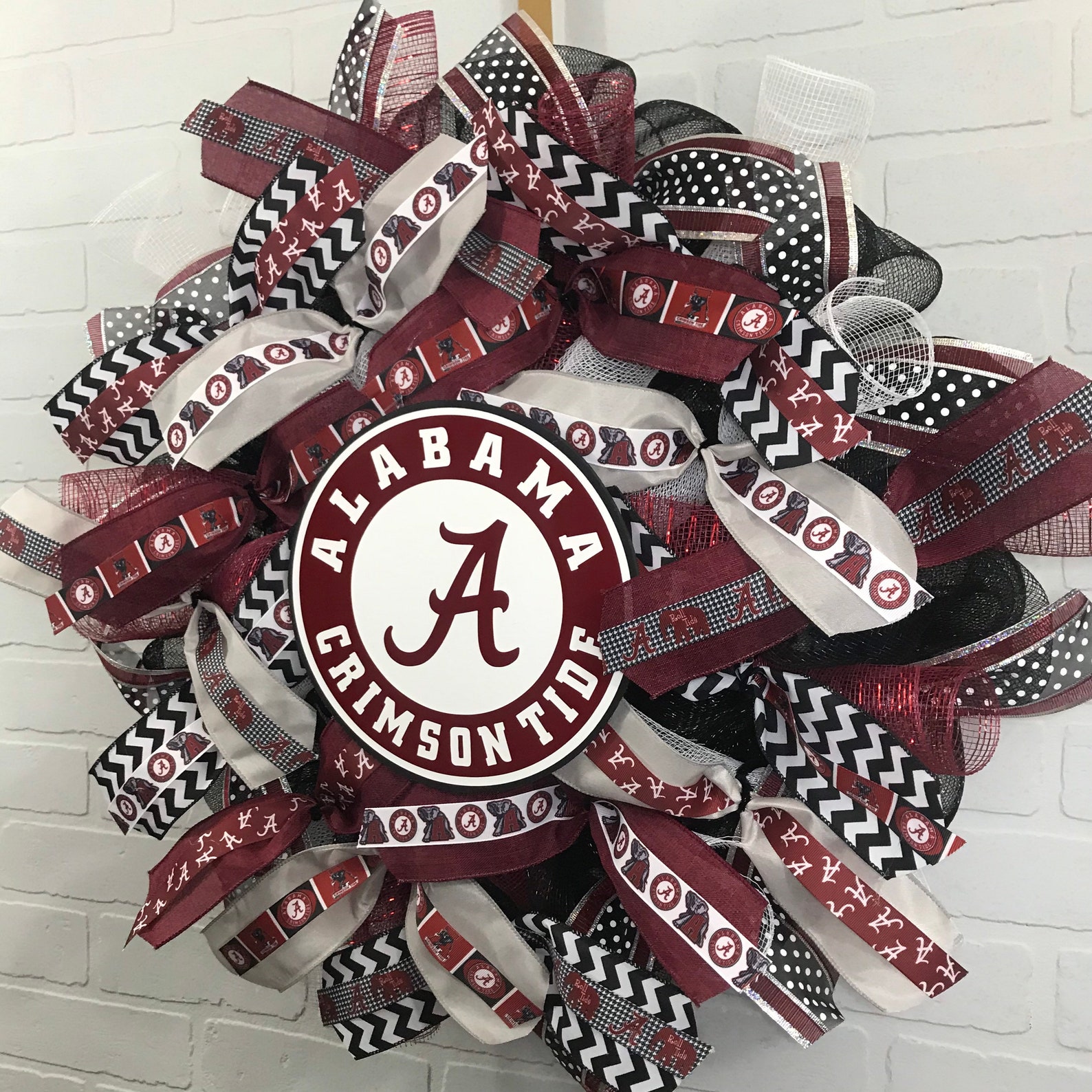 Alabama Crimson Tide Wreath - Alabama Crimson Tide Deco Mesh Wreath ...