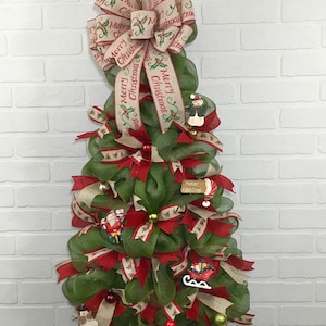 Christmas Tree Wreath, Christmas Wreath, Christmas Decor, Front Door wreaths, Holiday Decor, Christmas deco mesh wreath, Holiday Wreath