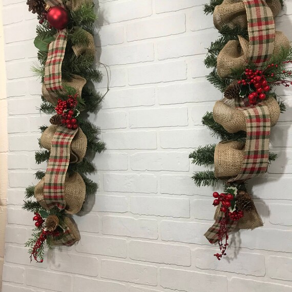 Christmas mantle Christmas Garland Christmas deco mesh Christmas swag winter mantle fireplace winter swag Winter garland railing