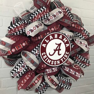 Alabama Crimson Tide Wreath - Alabama Crimson Tide Deco Mesh Wreath ...