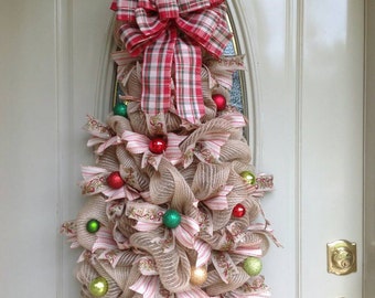 Christmas Deco Mesh Wreath, Christmas Wreath, Winter deco mesh wreath, winter wreath, mesh Christmas wreath, Christmas decor, winter decor