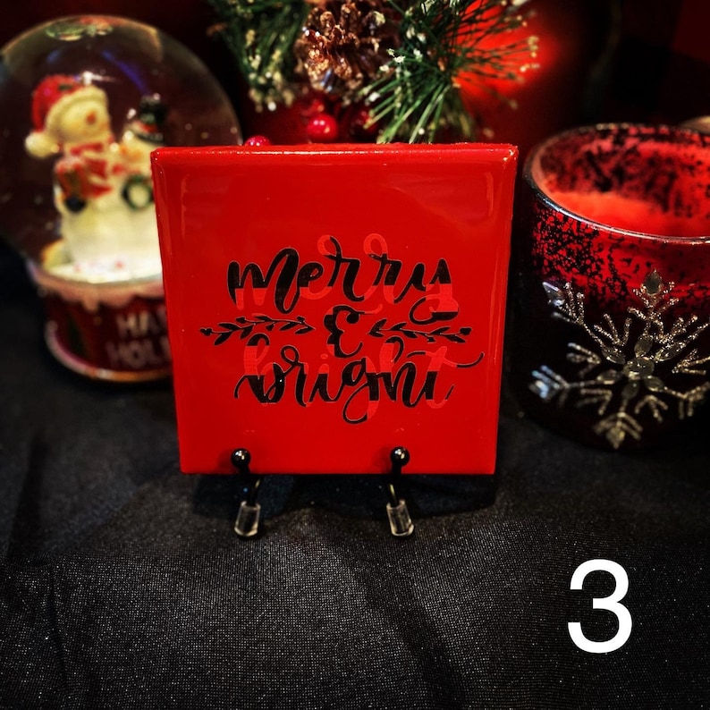 Merry /& Bright Christmas Coasters