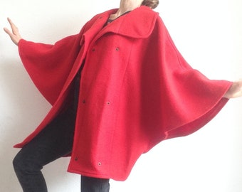 80s～ wool poncho coat 1980sWool Woven Ponacho Cape Coat – Deja Vintage Boutique