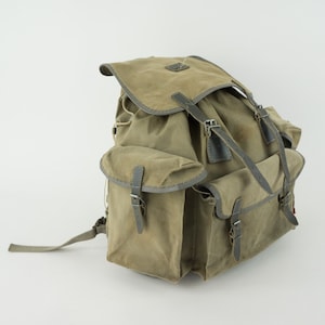 Millet Le Sherpa Vintage Backpack 1950s Hiking Rucksack Canvas 