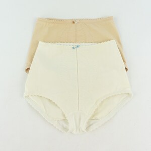 Vintage Panties | 1950s | Pin-Up Lingerie | Light Pink/White | High Waist | Retro Bodice Panties | Made in France | NOS | Size S