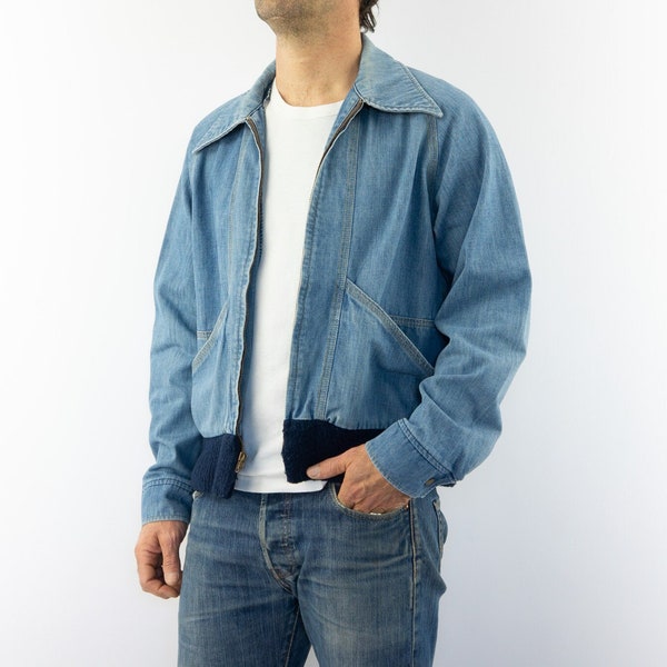 Lee Set | Blouson en Jean Vintage | 1970s | Veste Rétro | Coupe Courte | Sanforized Denim | Trucker Jacket | Talon | Made in USA | Taille S