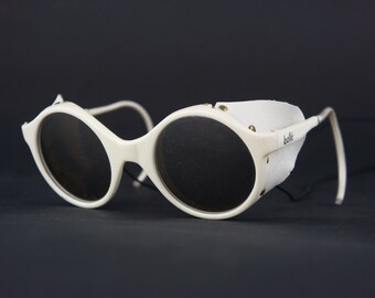Lunettes De Soleil Vintage BOLLE 8378 Glacier – France Années 80, Blanc, Taille Medium