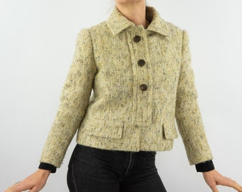 Vintage Yves Saint Laurent Tweed Jacket - 80s Double Breasted