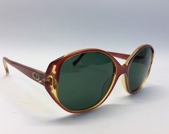 Christian Dior | Vintage Sunglasses | 1980s | Sunglasses with Burgundy/Honey Frame | Gray Lenses | Classic Sunglasses | Made in Germany