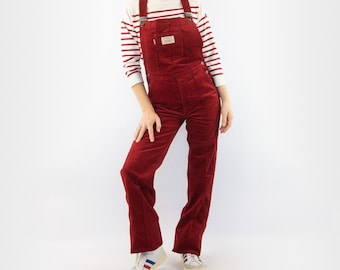 Levi Strauss | Vintage Overalls | 1970s | Dungarees | Corduroy | Red | Levi's Youthwear | Collector | NOS | Made in France | Size XS/S