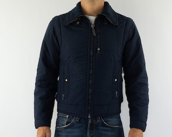 Jaqueta de esqui vintage Fusalp anos 80 | Jaqueta bomber acolchoada azul | Anoraque retrô de inverno | França