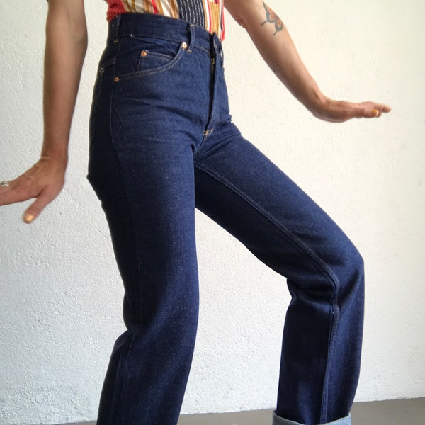 J.A.J. Westland | Jeans Vintage Français | 1970s | Pantalon Denim | Coupe Droite | Taille Haute | Indigo | Made in France | NOS | Taille S