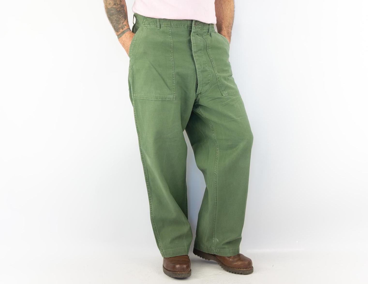 パンツ 70s us military fatigue pants Size 32X33 Authentic 1970 Vietnam War Era OG-107 Fatigue