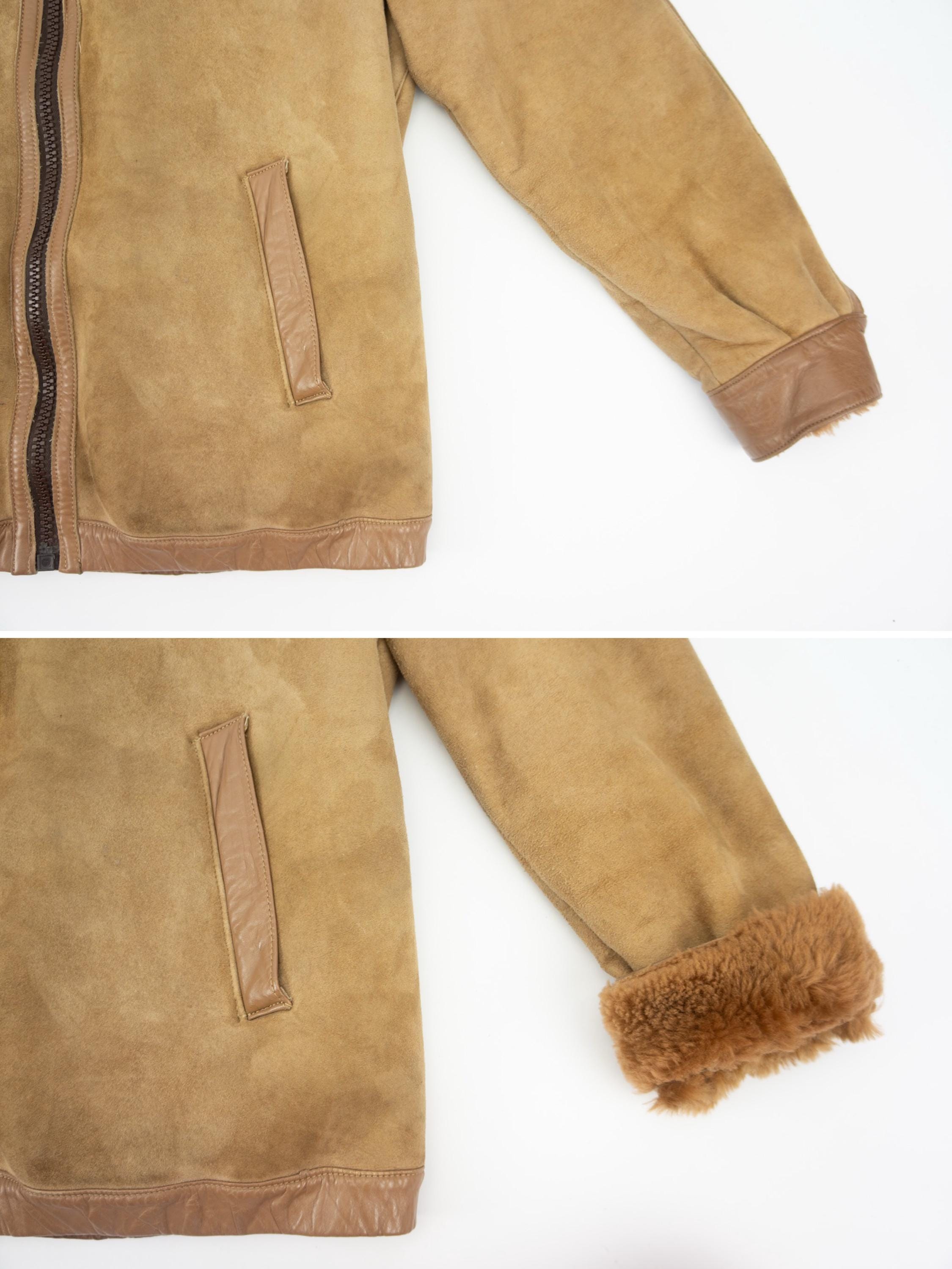 1980年代ヴィンテージシアリングジャケット｜ブラウンシープスキン