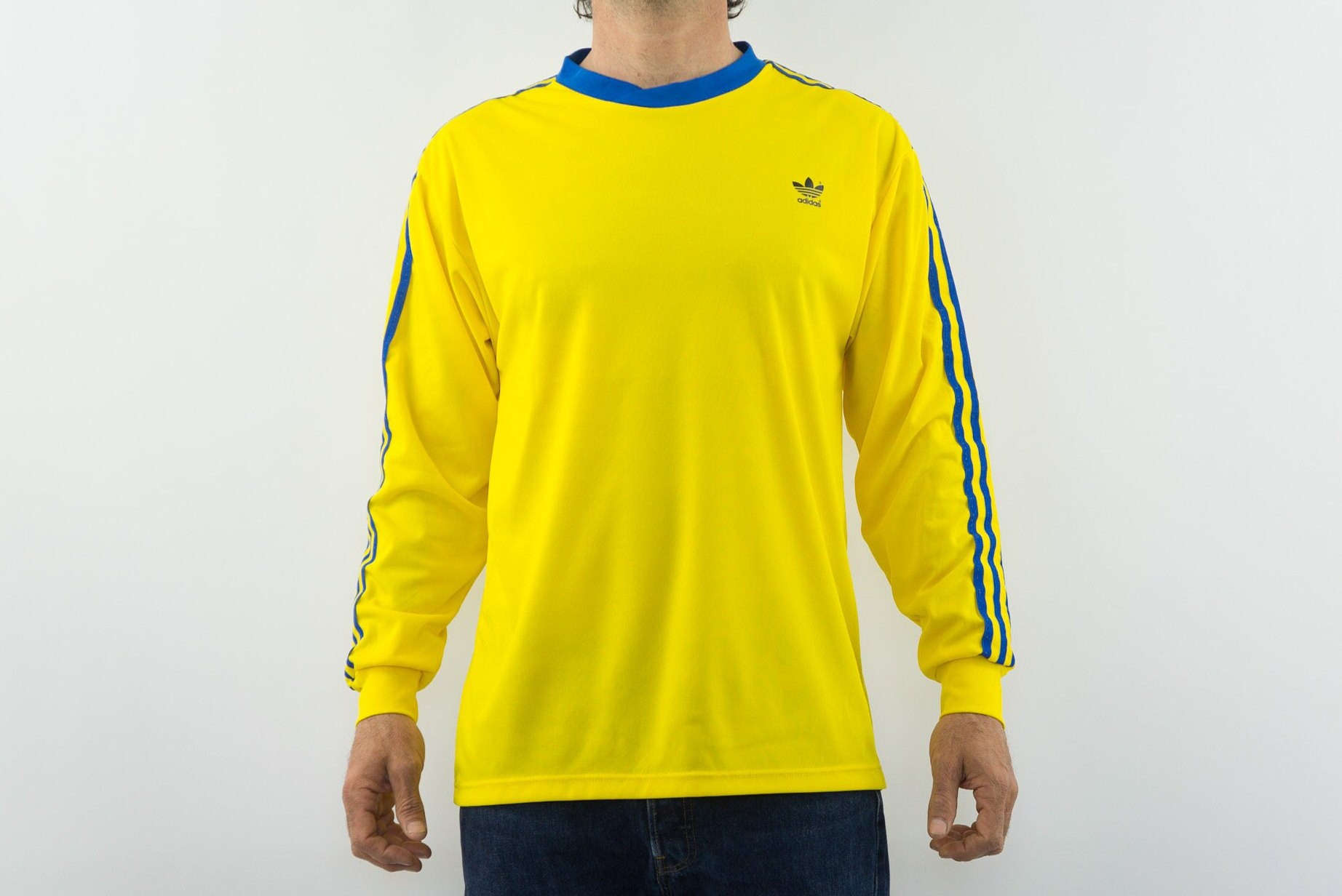 Koszulka piłkarska Adidas Vintage z lat 70. | Żółto