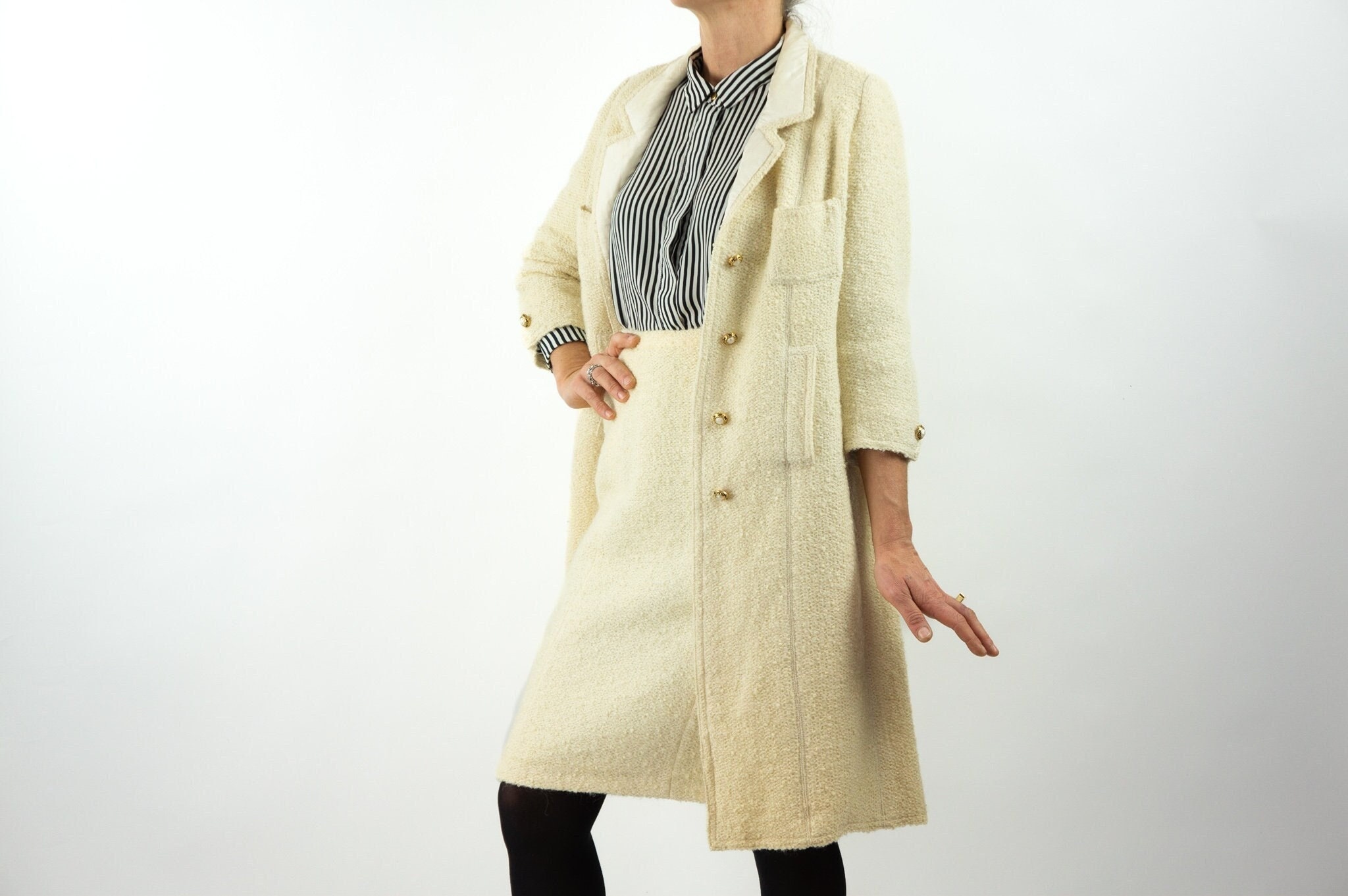 Cream Tweed Dress - Etsy