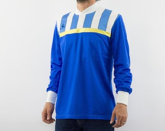 Le Coq Sportif Vintage Football Jersey 1980s | Retro Striped Soccer Shirt | NOS | France | M