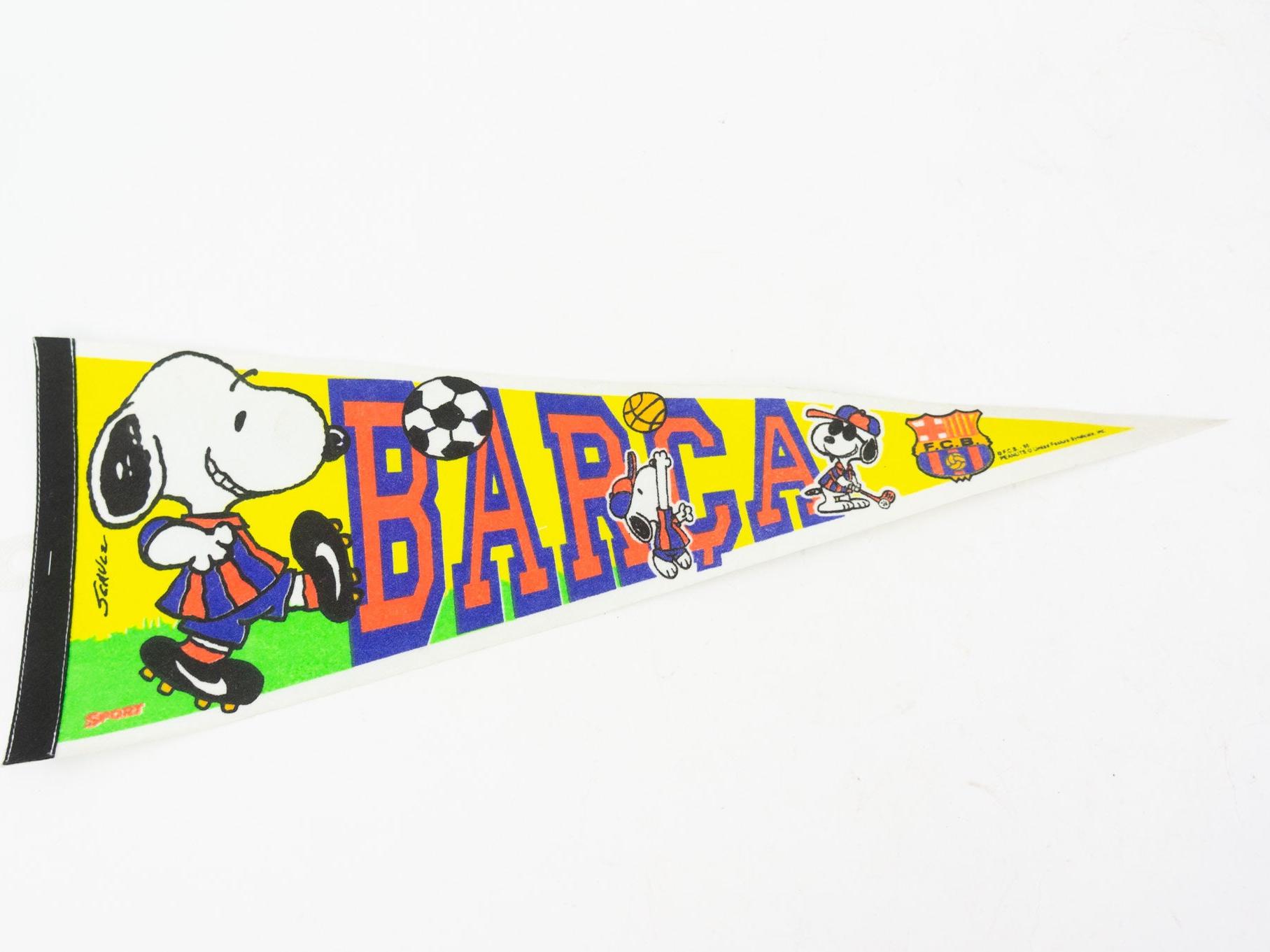 Grand Fanion Vintage FC Barcelone - Banderin De Foot Collection - Espagne