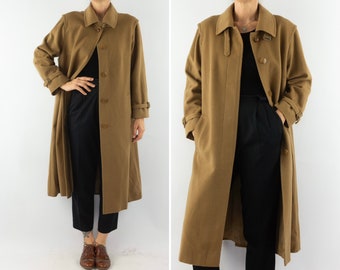 Burberrys | Vintage Original Loden Coat | 1980s | Camel Long Wool Coat | Tiroler Loden Coat | Overcoat | Trench | Made in Austria | Size XL