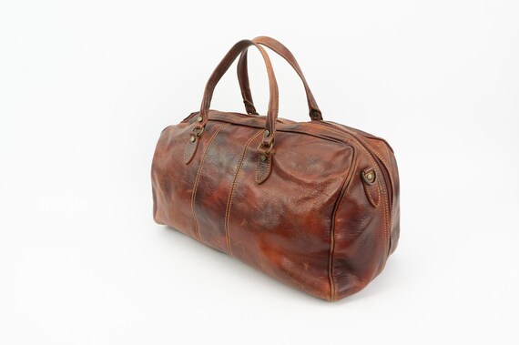 Vintage Duffle Bag | 1980s | Leather Handbag | Da… - image 7