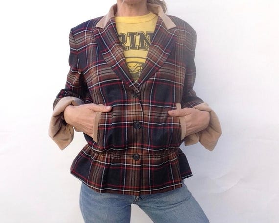モスキーノチープアンドシック チェック柄ジャケット Moschino ウール