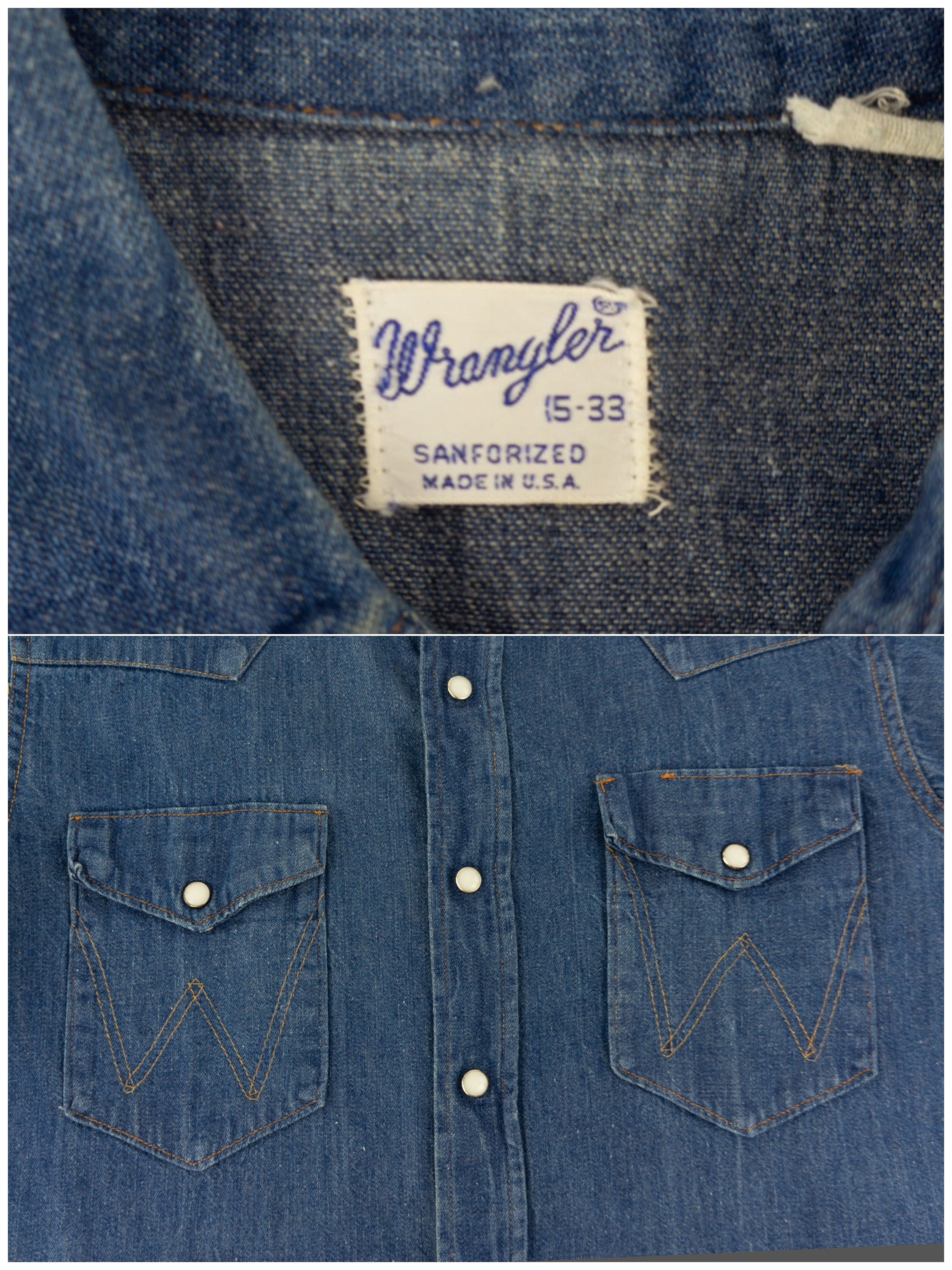 Chemise vintage boutonnée en soie Wrangler Hero de style occidental à manches courtes, taille 2TG - Canada
