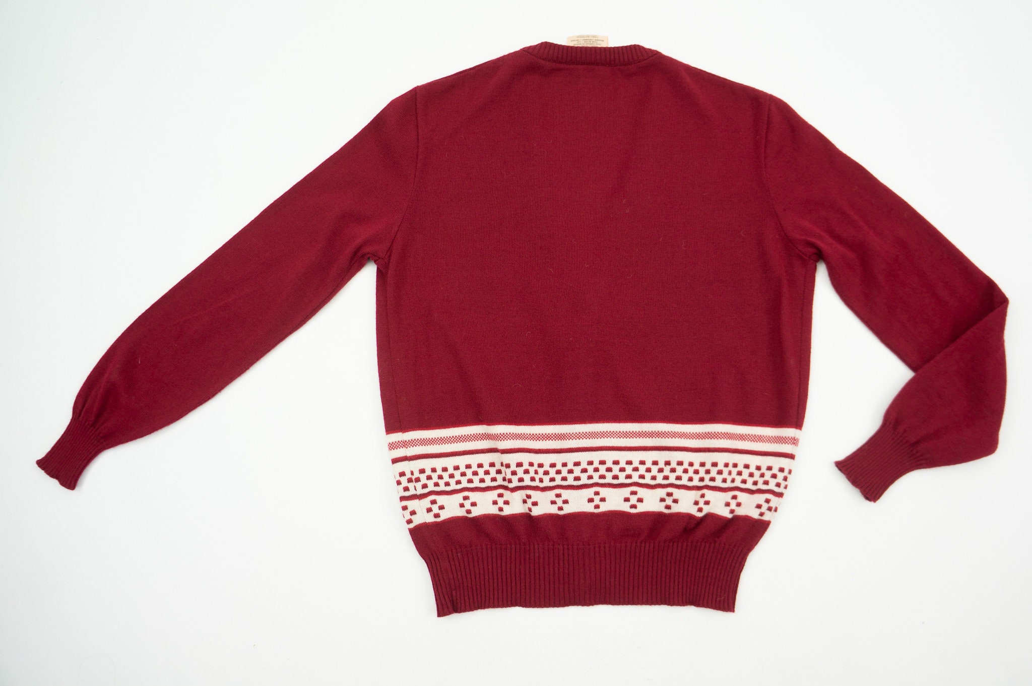 Courrèges | Vintage 1980s Wool Cardigan | Burgundy/white