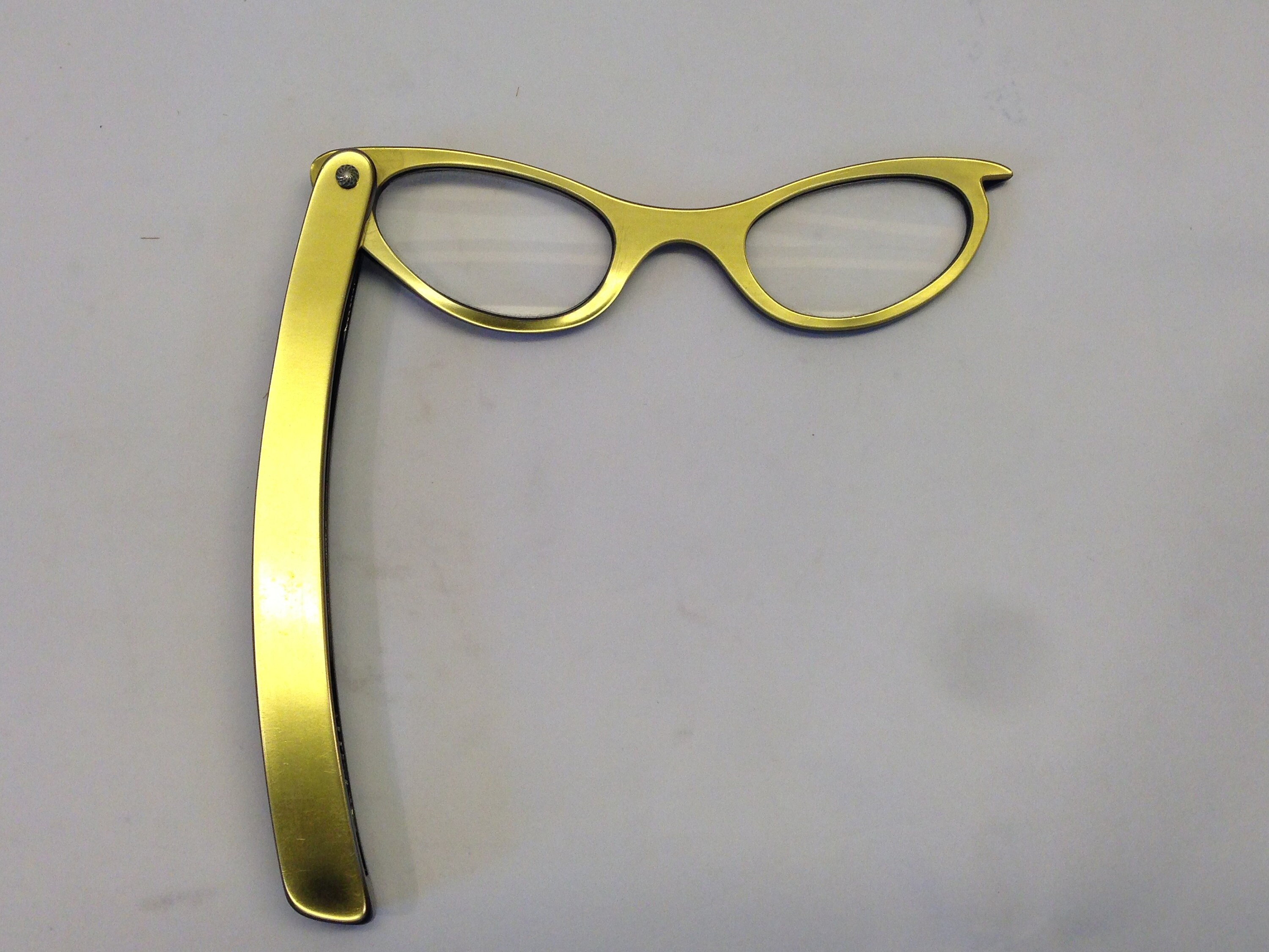 Vintage Cat Eye Handheld Eyeglasses 1950s | Black Gold Frame  display picture 1