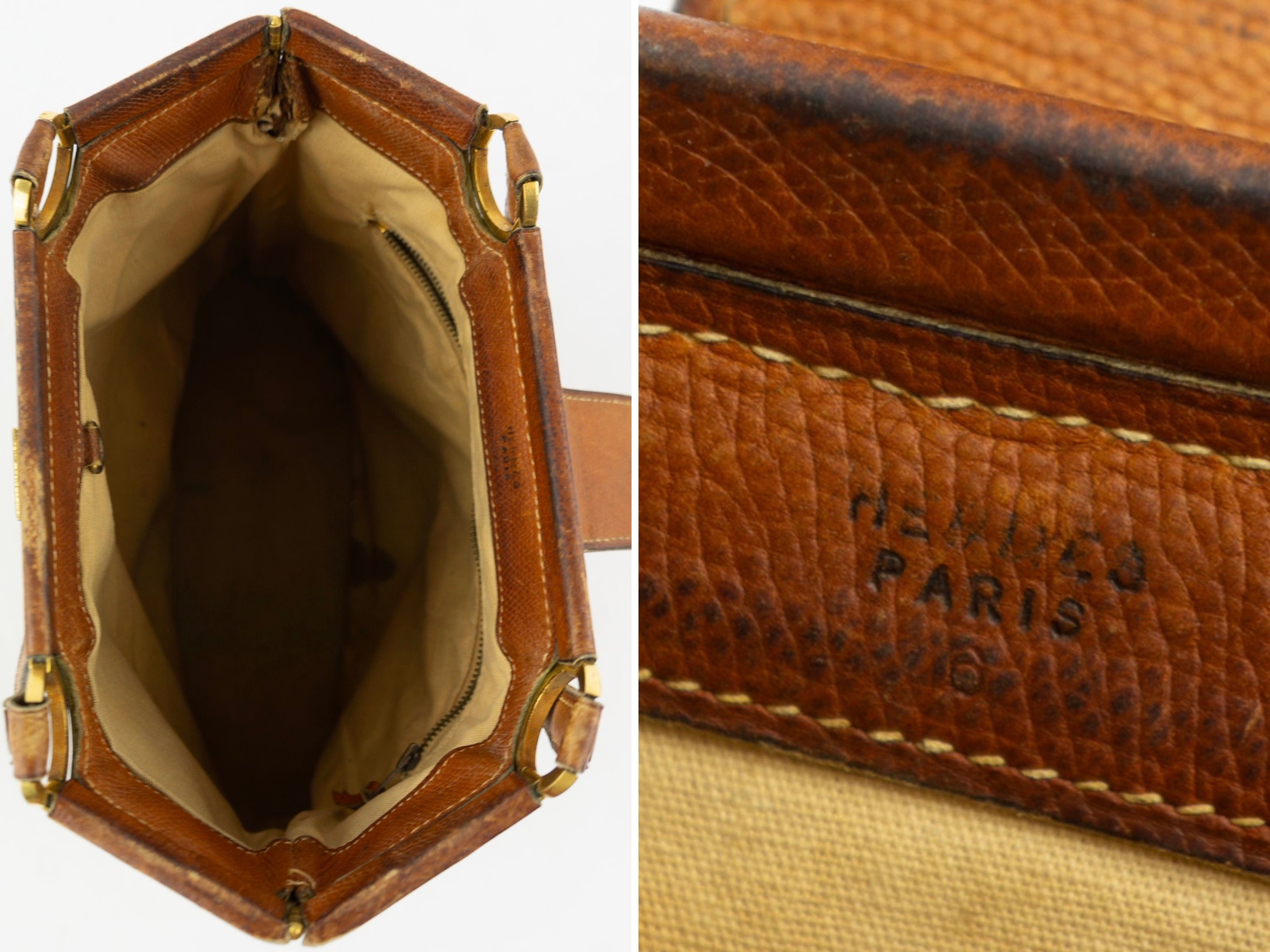 Hermes - Berry | Vintage Handbag | 1970s | Beige Canvas