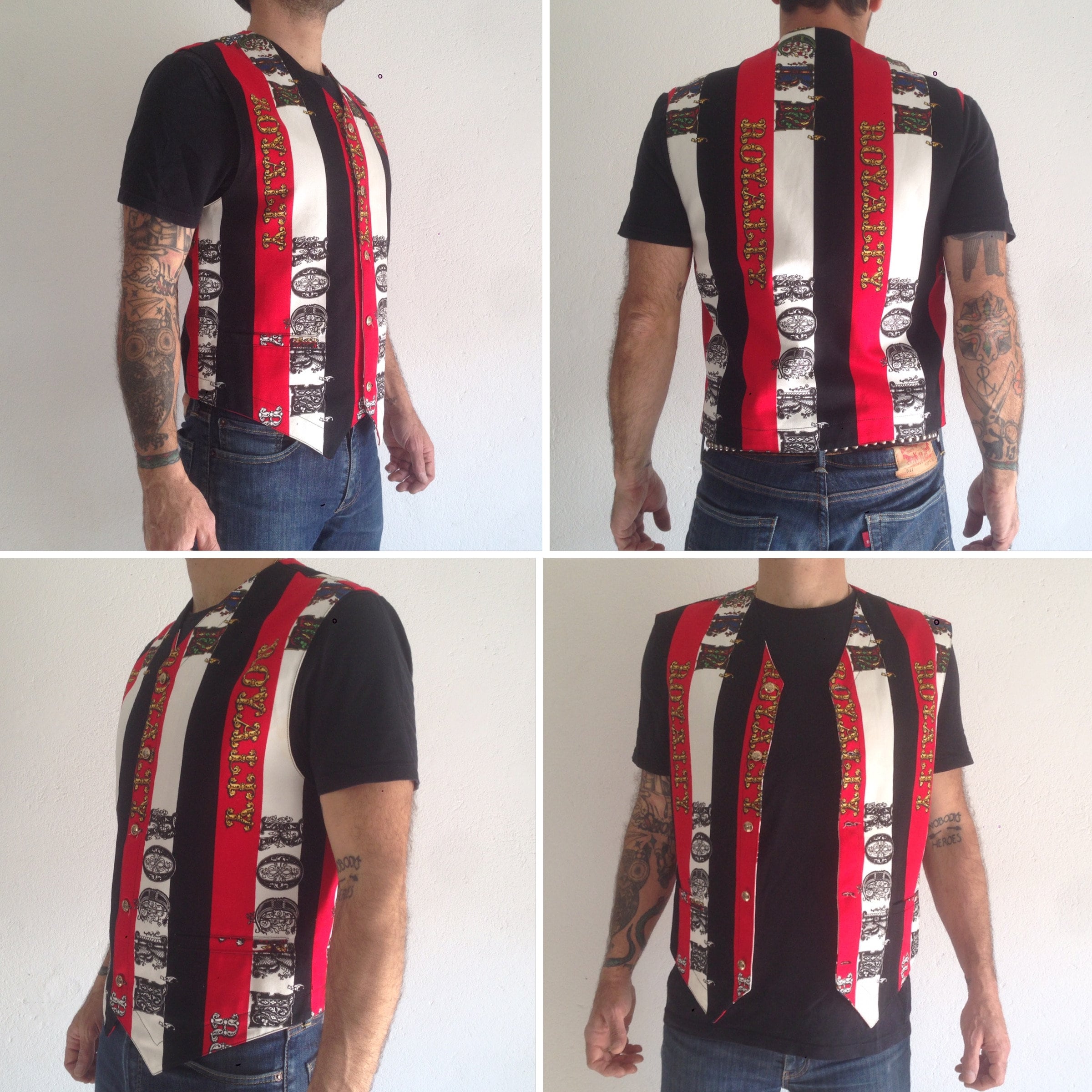 90s versace spangle vest 70s サイケデリック 古着 1990s Gianni Versace Versus By Baroque Buckle Vest