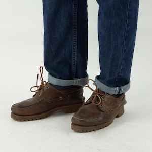 Timberland ヴィンテージ レザーシューズ 90s後期〜00s初期 Vintage Timberland Boat Shoes 1990s | Brown Leather Noreen 3 Eye