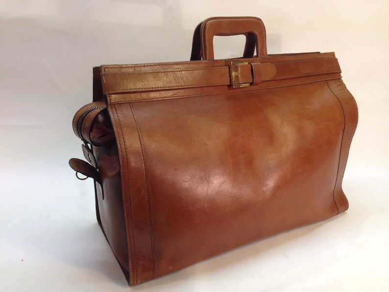 Weekender bag Vintage 1980s Luggage Leather Brown | Etsy