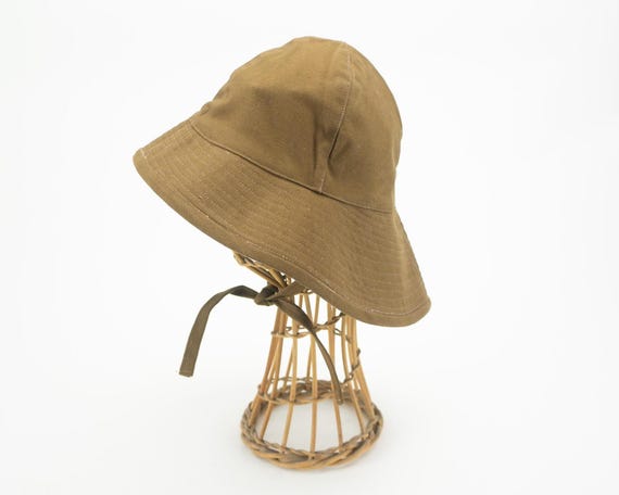 Vintage SNCF Hat 1970s | Brown Canvas, Railway Worker Bucket Hat
