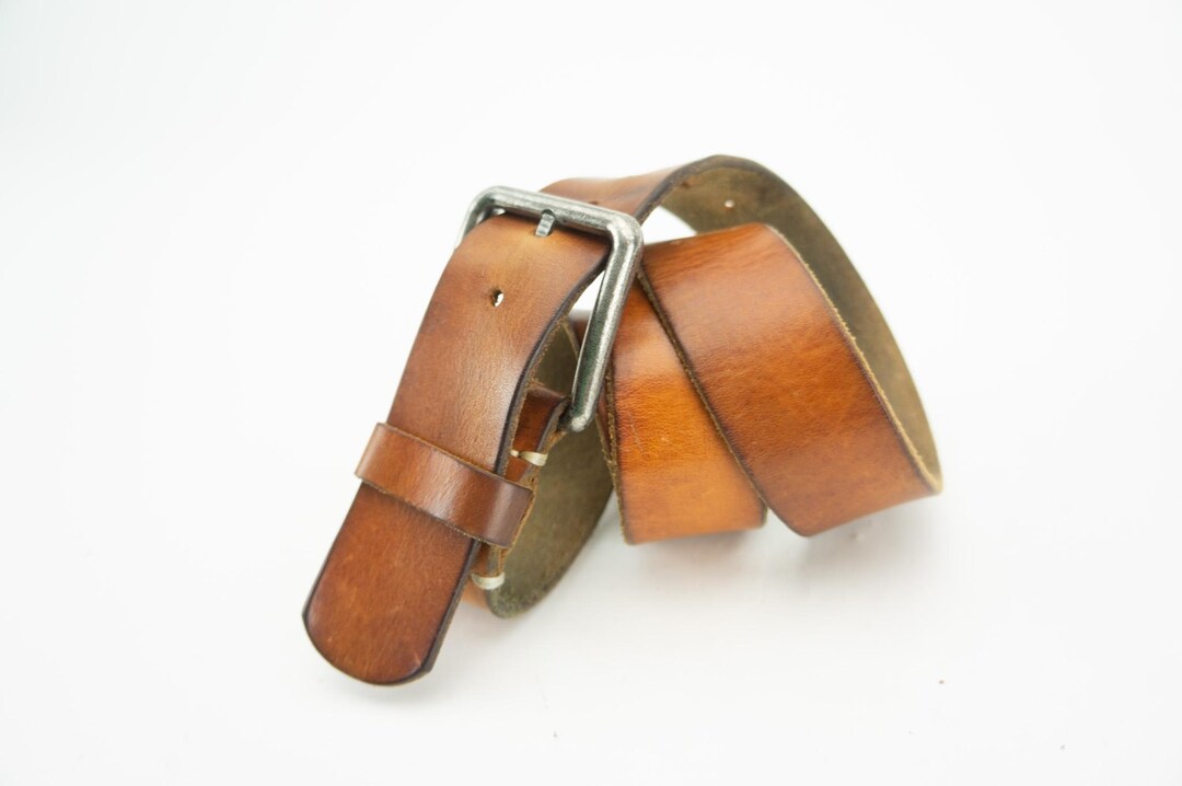 Vintage 1970 Rustic Tan suede Leather brass buckle classic western belt wide 1970s Wide Grommet Double Prong Buckle Burgundy Suede  main image 4