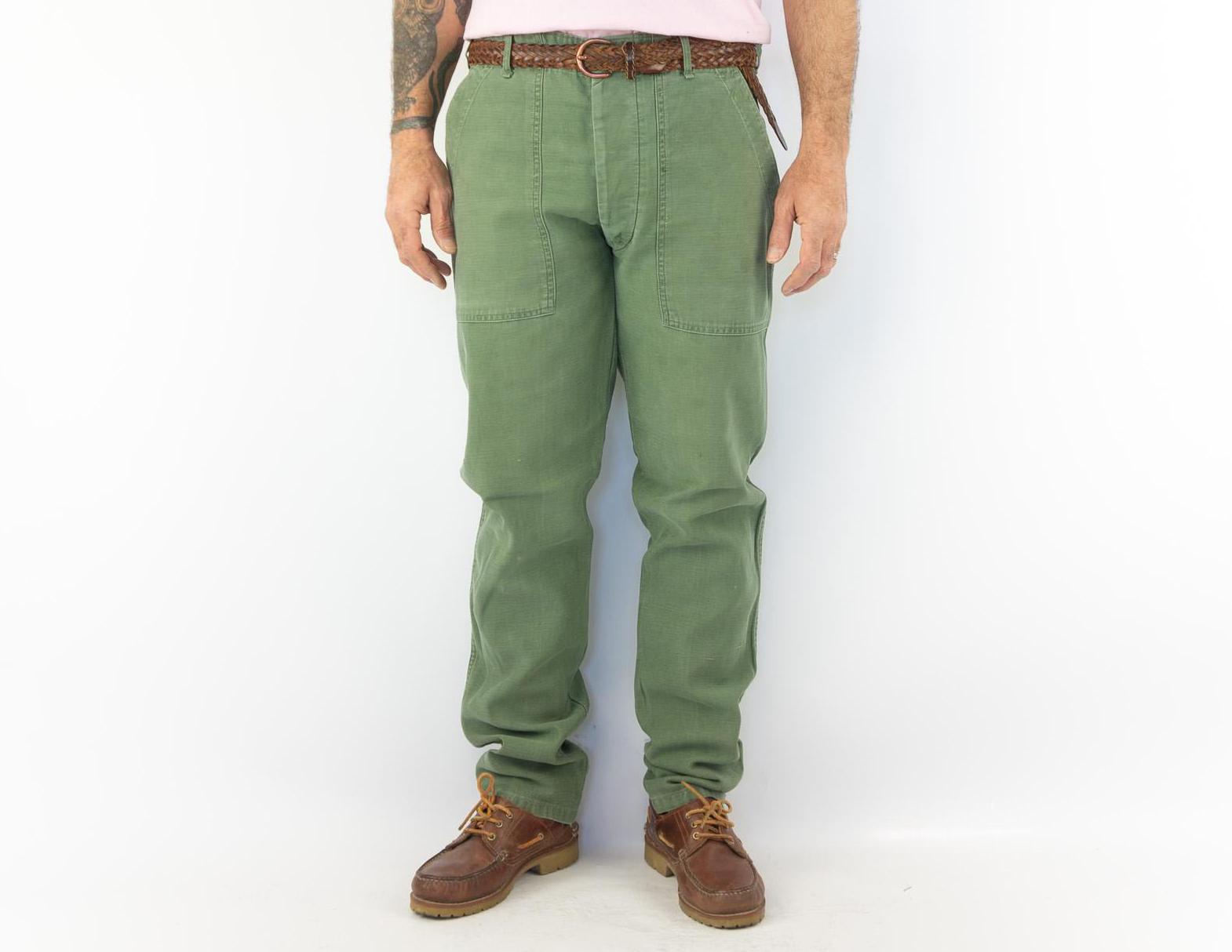 パンツ US ARMY OG-107 UTILITY TROUSERS 1960s VINTAGE US ARMY UTILITY TROUSERS PANTS OG-107 SATEEN 1960S