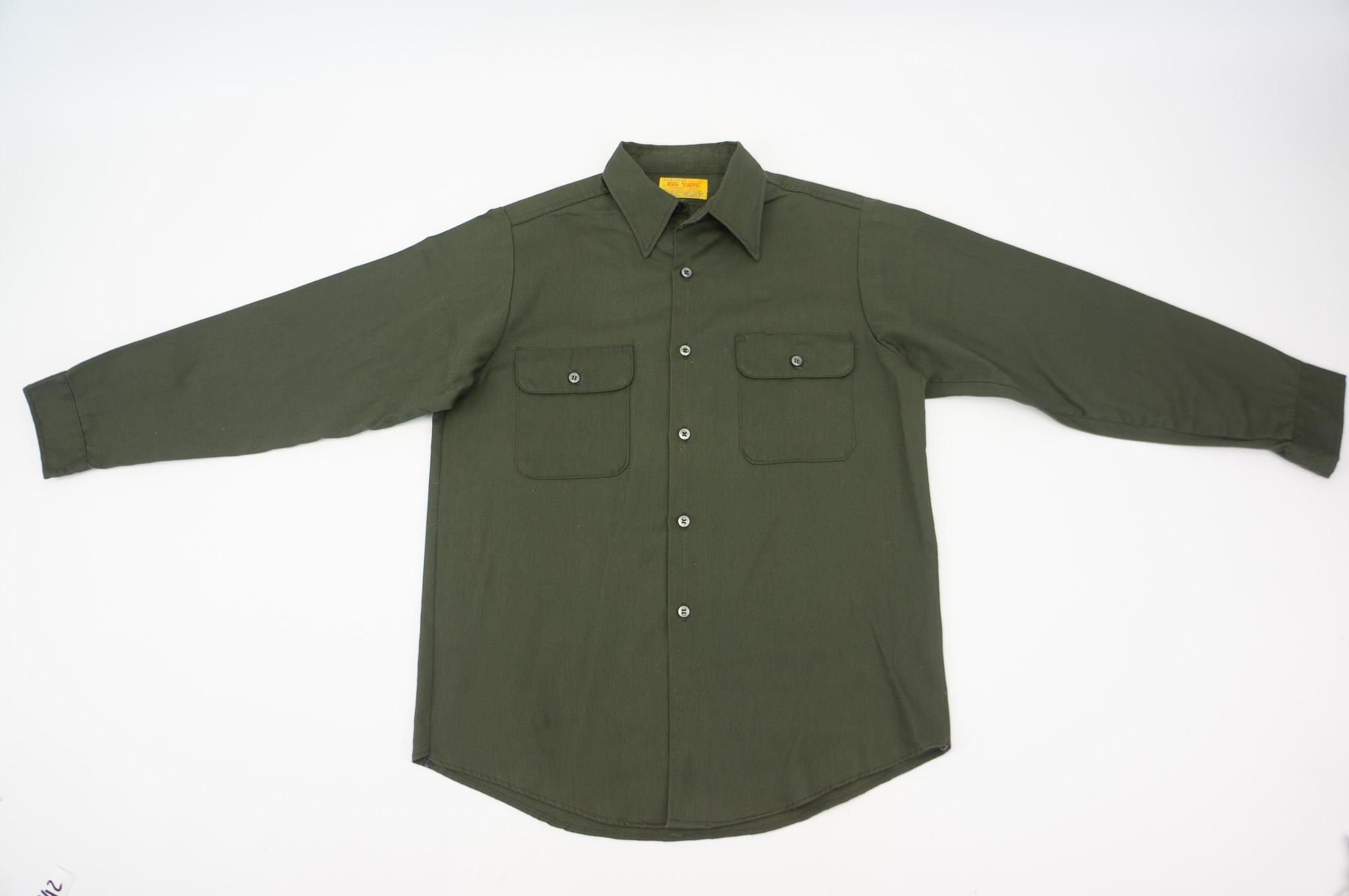 Vintage Big Yank Work Shirt 1970s | Green Cotton Twill Uniform