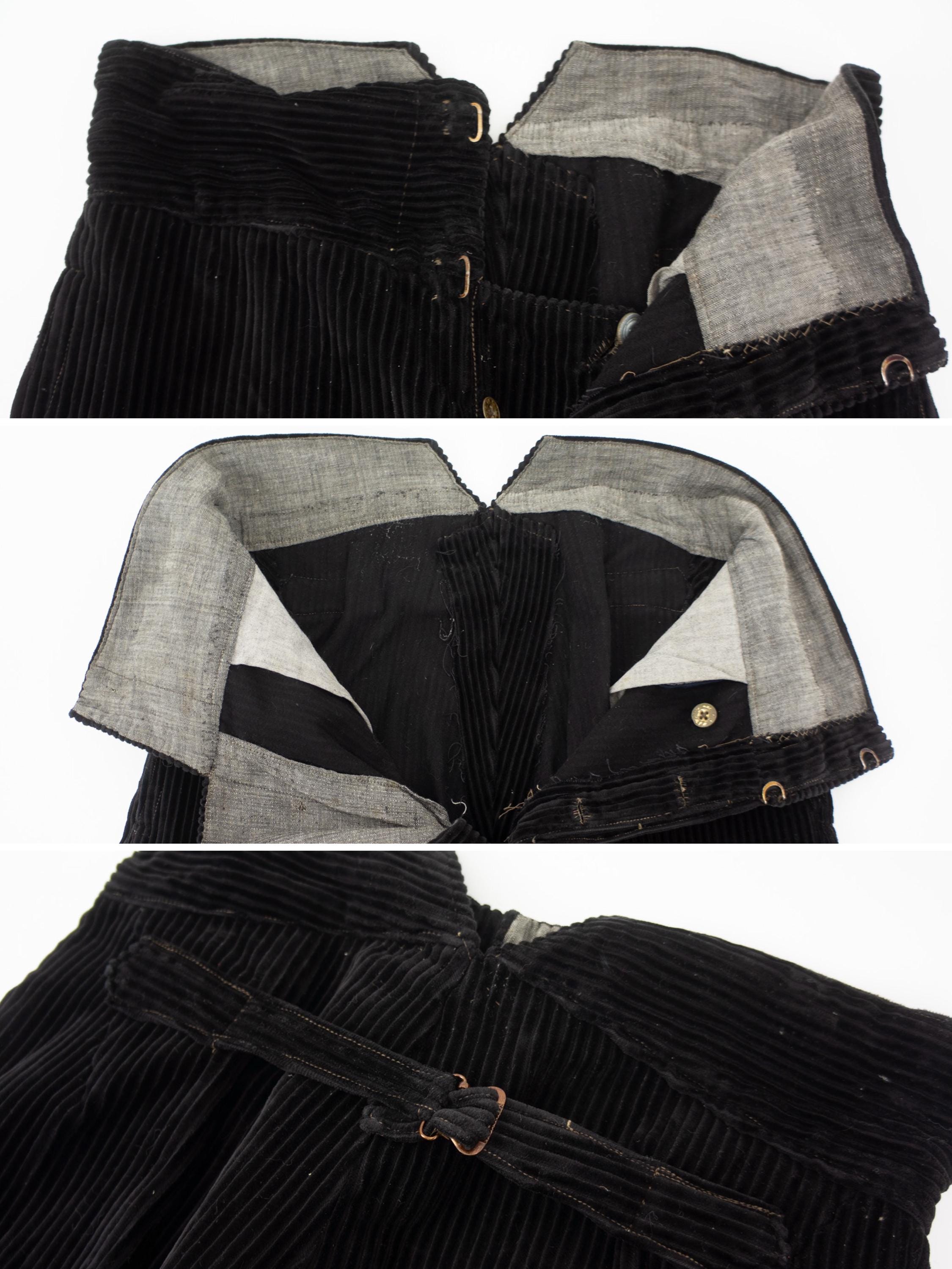 フランス製 1940年代 ブラック コーデュロイ ワークパンツ バック フランス製 1940年代 ブラック コーデュロイ ワークパンツ バックルバック