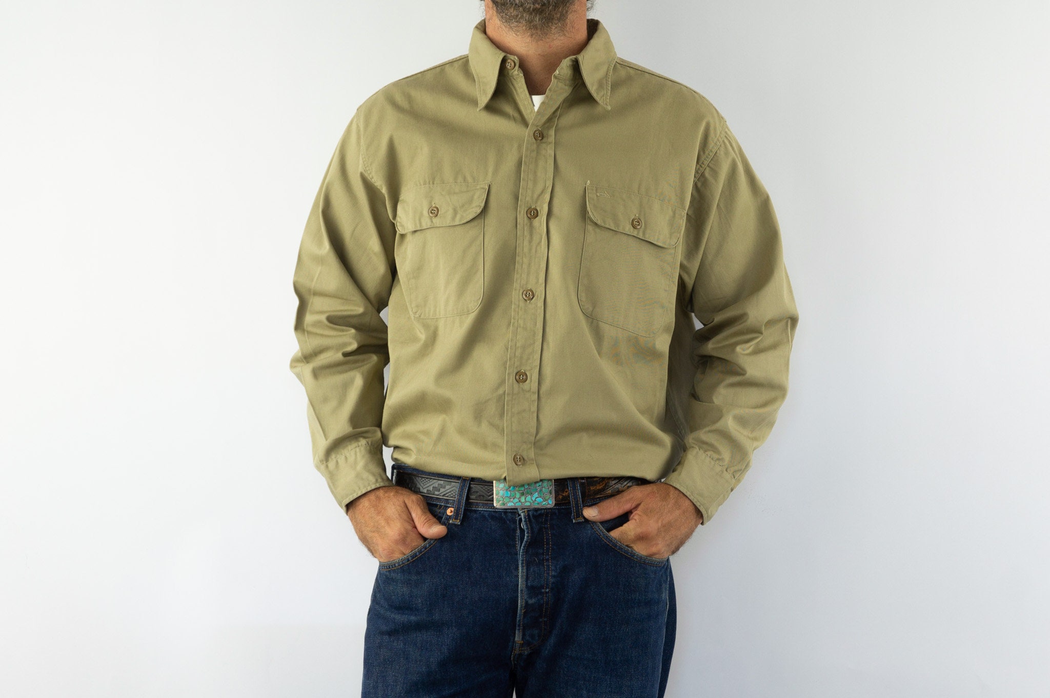 Big Yank | Vintage Work Shirt | 1950s | 100% Cotton Twill Big Yank | Vintage Work Shirt | 1950s | 100% Cotton Twill