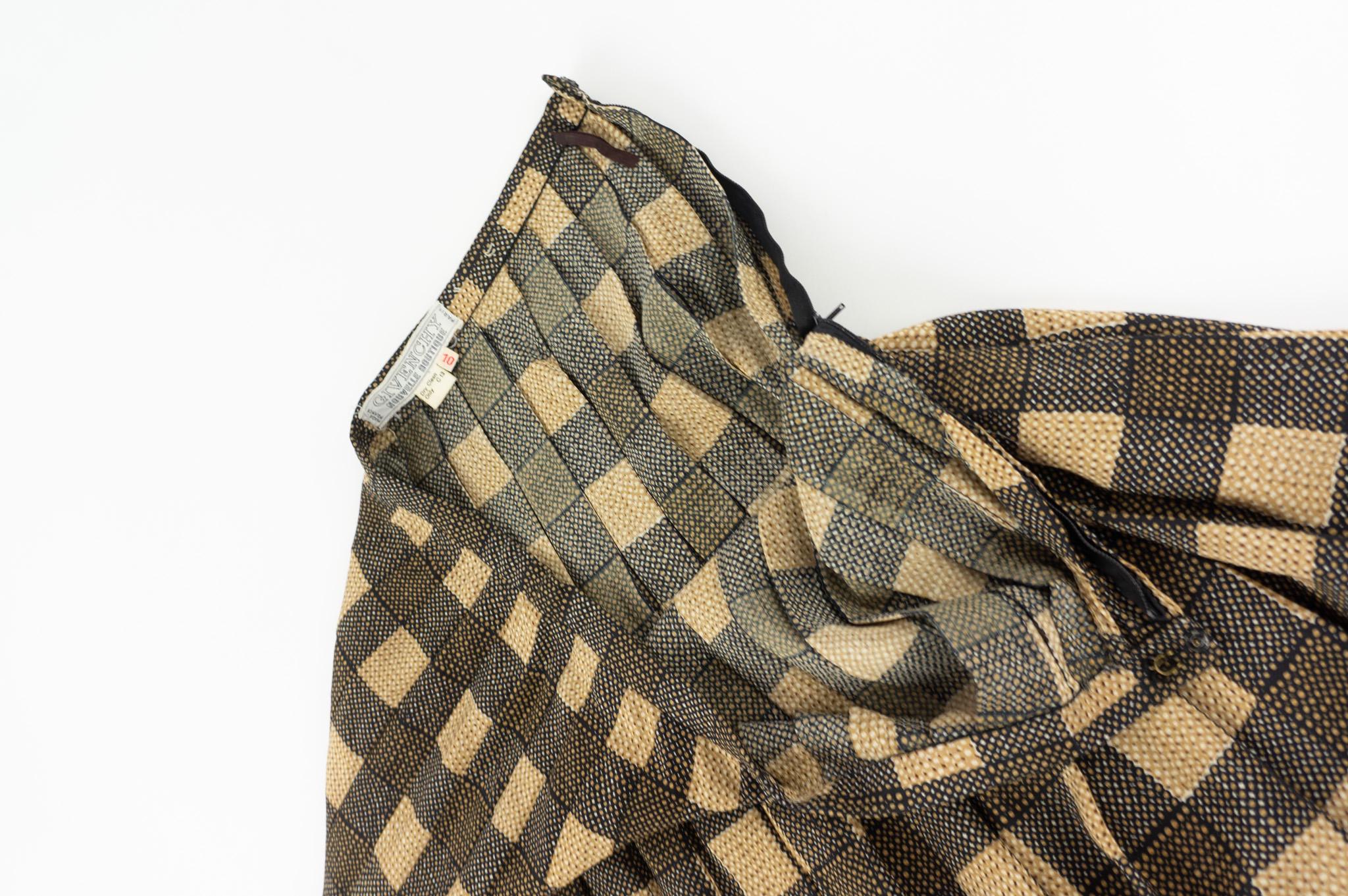 80s 70s 仏製 ヴィンテージ デッドストック GIVENCHY スカート Givenchy | Vintage Pleated Skirt | 1970s | Plaid Skirt