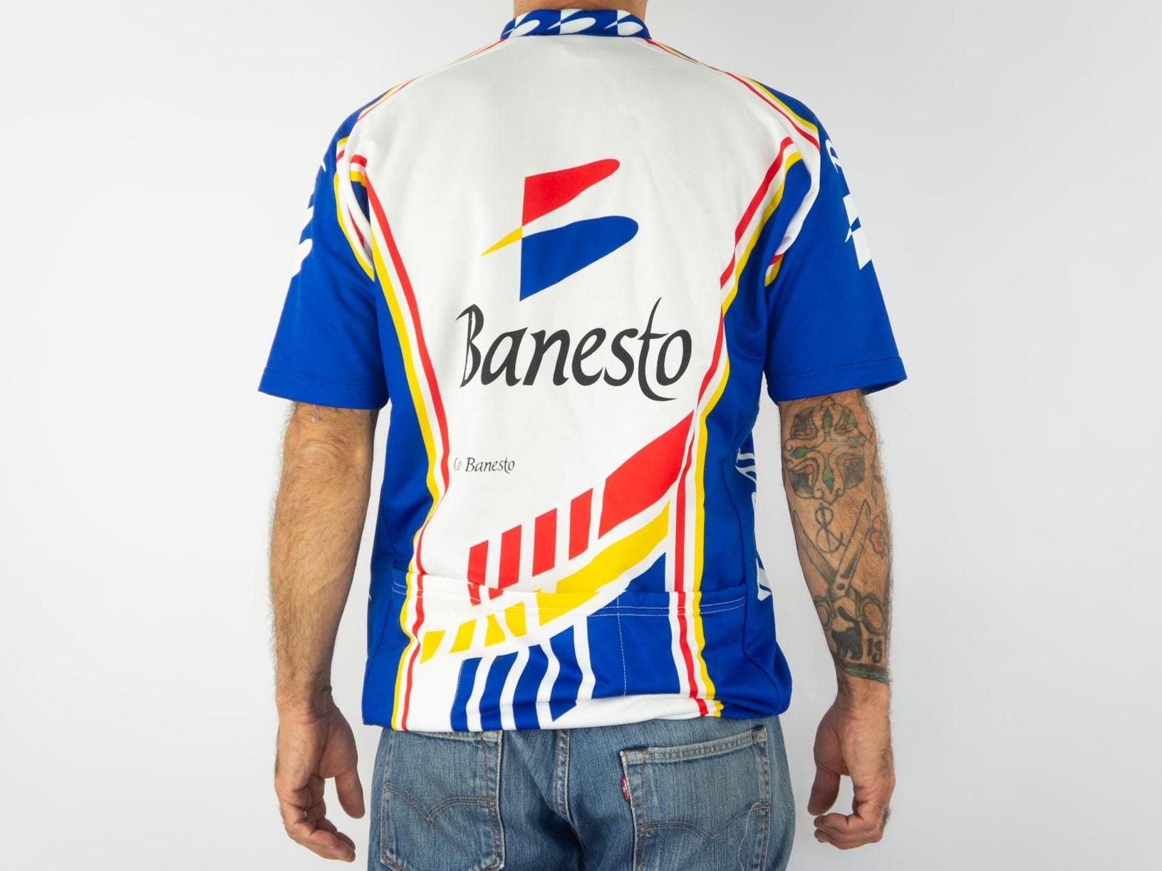 Maillot Cycliste BANESTO Vintage – Nalini Taille M – Delgado – Manches Coupées