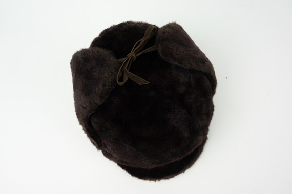 Vintage Chapka Cap 1970s | Trapper Hat With Flap | Faux Fur
