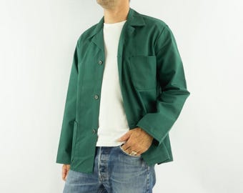 Vintage C52 Green Work Jacket. French Military Surplus From the