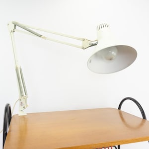 Twist | Vintage Architect Lamp | 1980s | Articulated Desk Lamp | White Workshop Lamp | Mid Century Design | Made in Italy
