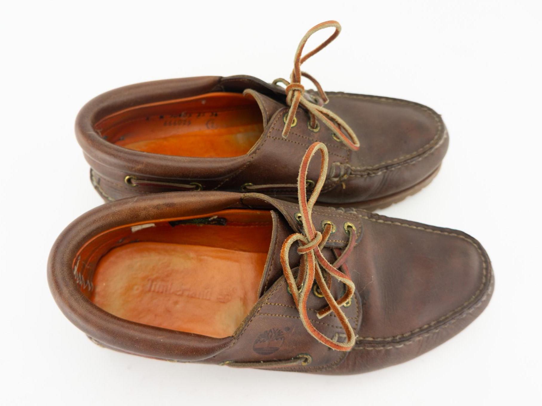 Vintage Timberland Boat Shoes 1990s | Brown Leather Noreen 3 Eye