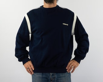 Vintage Adidas Sweater 1980s | Trefoil Logo Tracksuit Pullover | Ventex | Tunisia | L